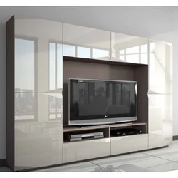 TV cabinet in the living room in a modern style photo