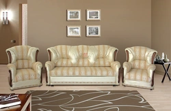 Sofa with armchairs set for the living room photo