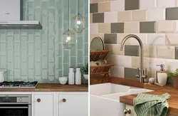 Rectangular tiles for kitchen backsplash photo