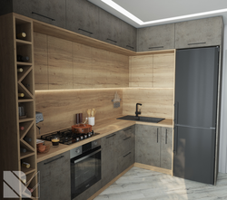 Natural halifax oak in the kitchen interior photo