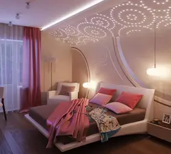 Suspended ceilings with lines for the bedroom photo
