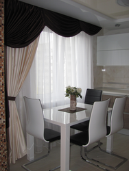 Black And White Kitchen Interior Curtains