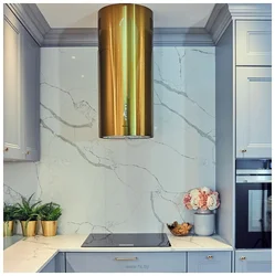 Round pipe hood in the interior for the kitchen