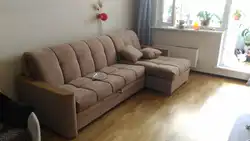 Corner sofa in the living room with an armchair photo