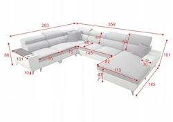 Corner sofas photo with dimensions for the living room