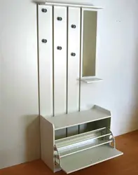 Shoe rack with hanger in the hallway narrow photo