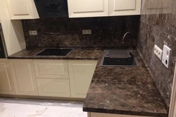Cipollino gray countertop in the kitchen interior
