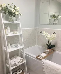 Corner Shelves In The Bathroom In The Interior