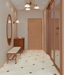 Light tiles in the interior in the hallway
