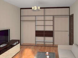 Qonaq otağının interyerində sürüşmə şkaf 18 kv.m.