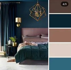 Color combination in the bedroom interior brown and beige