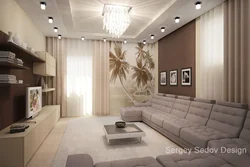 Small living room design with corner sofa