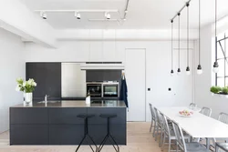 Loft lamp in the kitchen interior