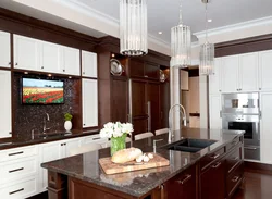 Color combination with chocolate color in the kitchen interior
