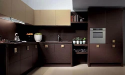 Color Combination With Chocolate Color In The Kitchen Interior