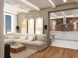 Kitchen Design Living Room 45 Sq.M.