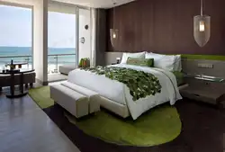Bedroom design with a large bed photo