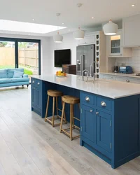 Kitchen Design With Blue Floor