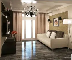 Qonaq otağının daxili bej döşəməsi