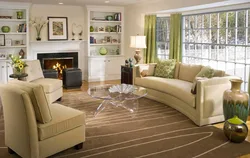 Living room interior beige floor