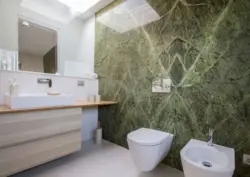 Bathroom design green marble
