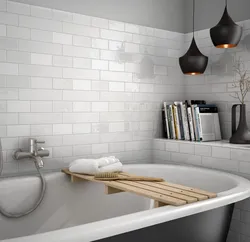 Bathroom design white bricks