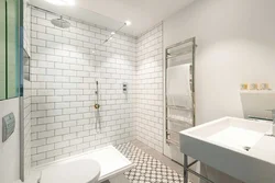 Bathroom design white bricks