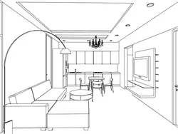 Living Room Design In Pencil