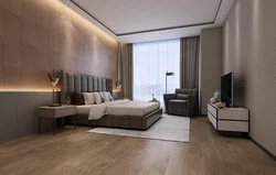 Bedroom interior with parquet
