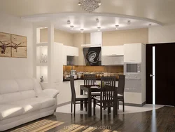 Hotel interior with kitchen
