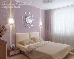 Bedroom lilac beige photo