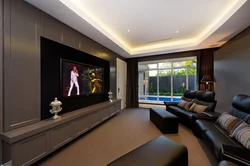 Home cinema in the living room interior