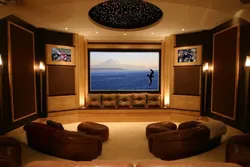 Home cinema in the living room interior