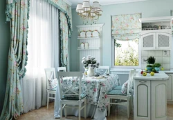 Textiles in the kitchen in the interior