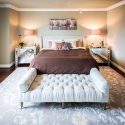 Armchair bed in the bedroom interior