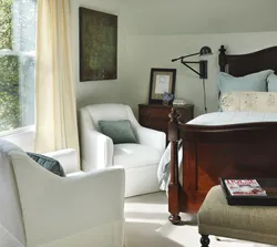 Armchair bed in the bedroom interior