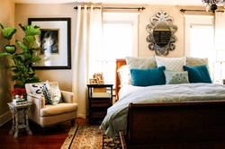 Armchair bed in the bedroom interior