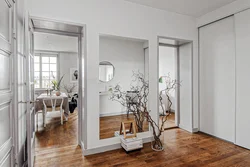 Floor mirror in the hallway interior