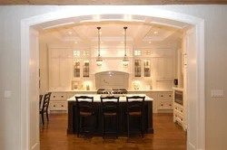 Kitchen interior with arch
