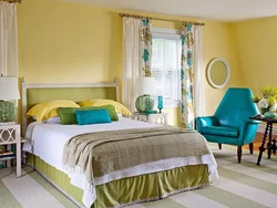 Yellow-green bedroom interior