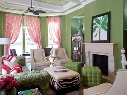 Green Pink Living Room Photo