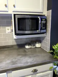 Microwave in the kitchen interior in the closet