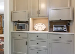 Microwave in the kitchen interior in the closet