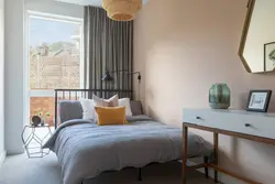 Bedroom Interior With Bed Against The Wall