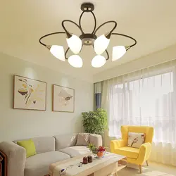 Chandelier In The Interior Of A Small Living Room