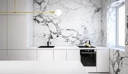 White marble in the kitchen interior