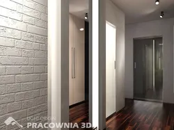 Шэрая цэгла ў інтэр'еры пярэдняга пакоя