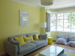 Living room in lemon color photo