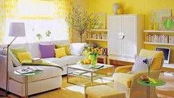 Living room in lemon color photo