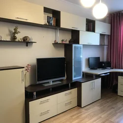 Photo Of A Wall In The Living Room With A Computer Desk Photo